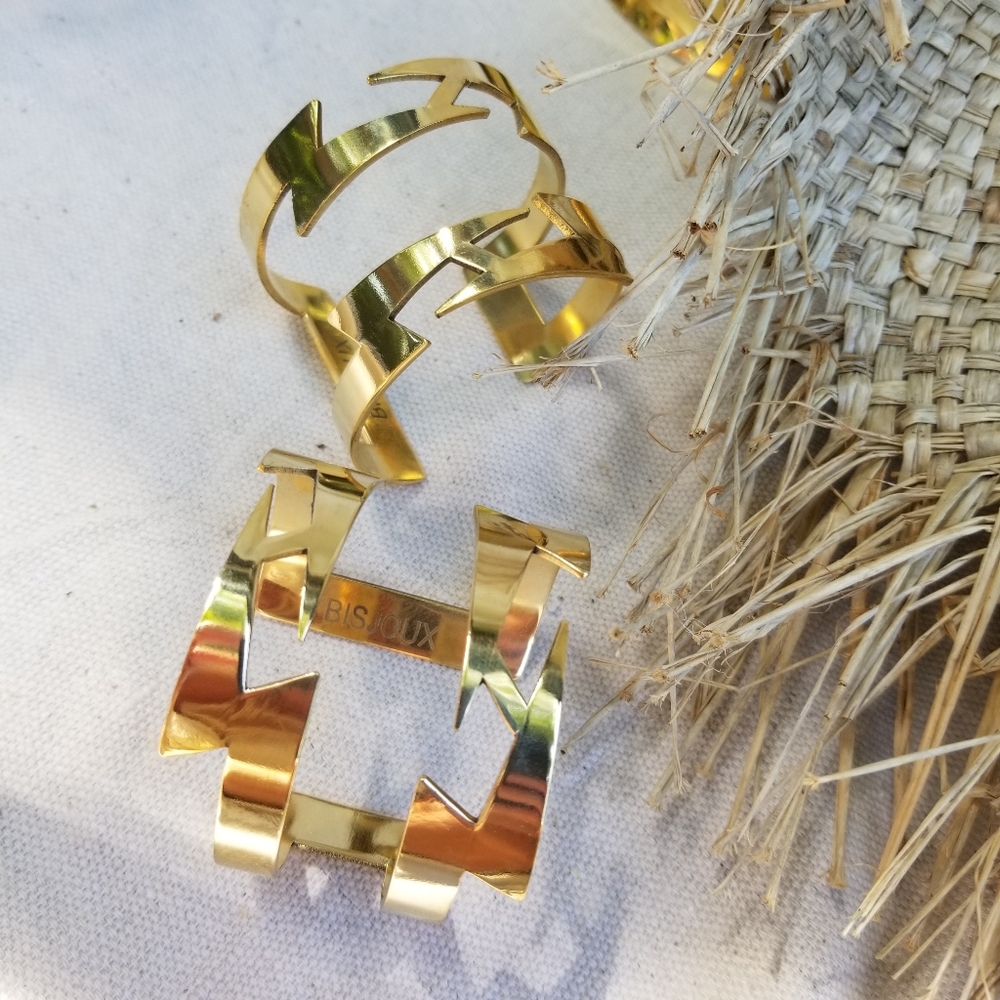 Solid brass cuff bracelet boho lightning bracelet…